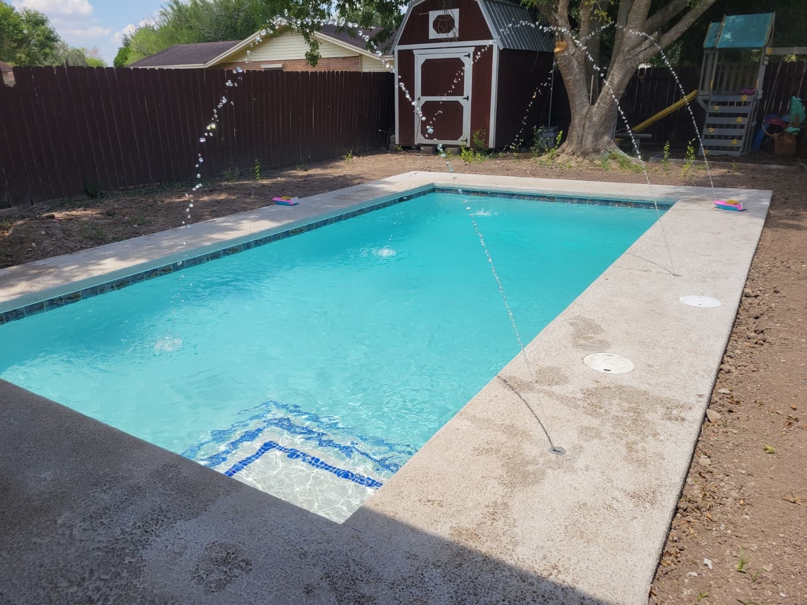 Completed Garma Pools backyard pool and spa, full and ready to enjoy